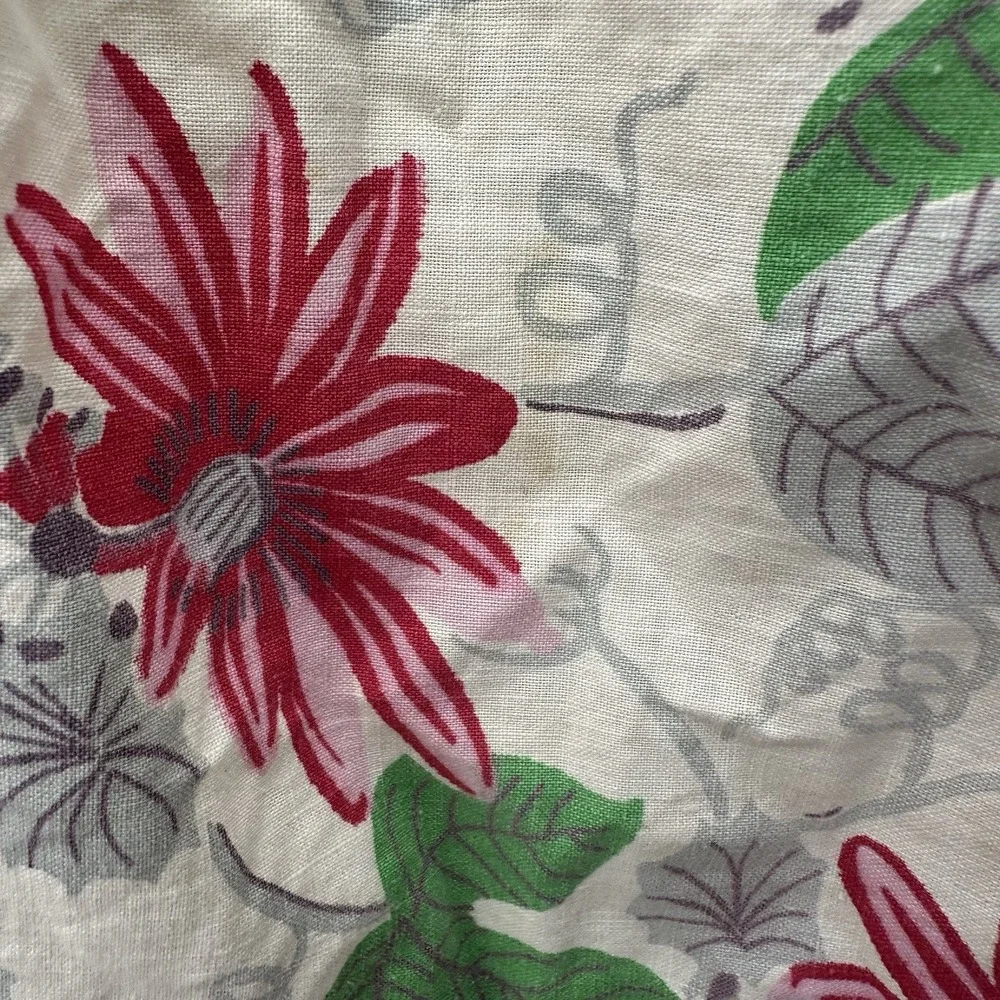 Lot Of 2 Vintage Half Apron Handmade Pockets Tie Back Farmhouse Floral Blue